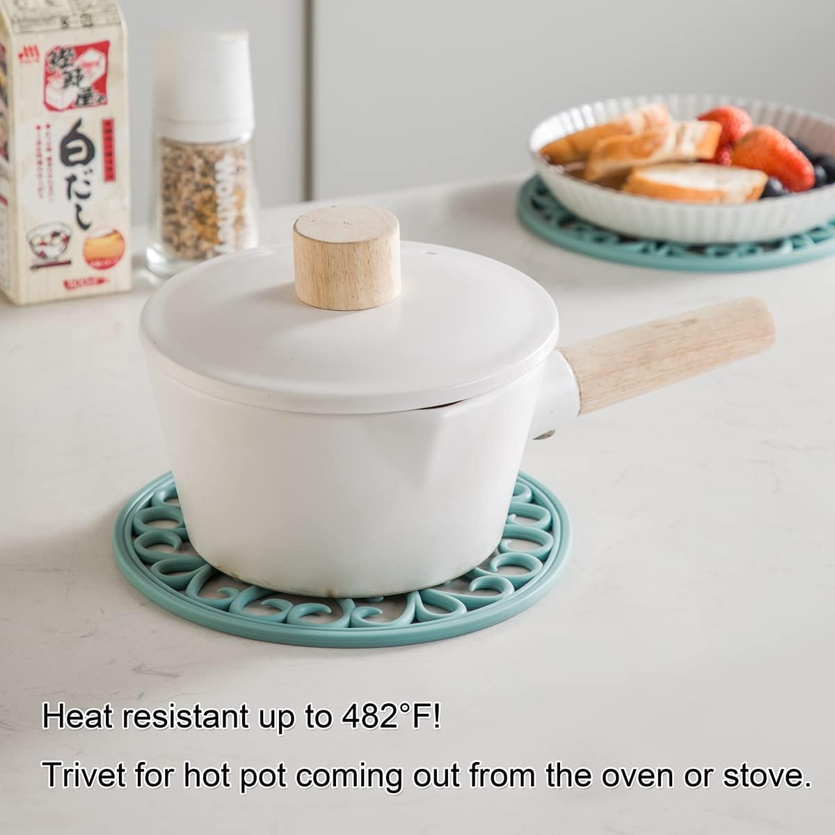 Silicone Trivet Mat - Non-Slip & Heat Resistant Kitchen Pads for Countertops & Table - Trivets for Hot Dishes & Cookware - Pot Holder for Pots & Pans - Pink, Set of 3