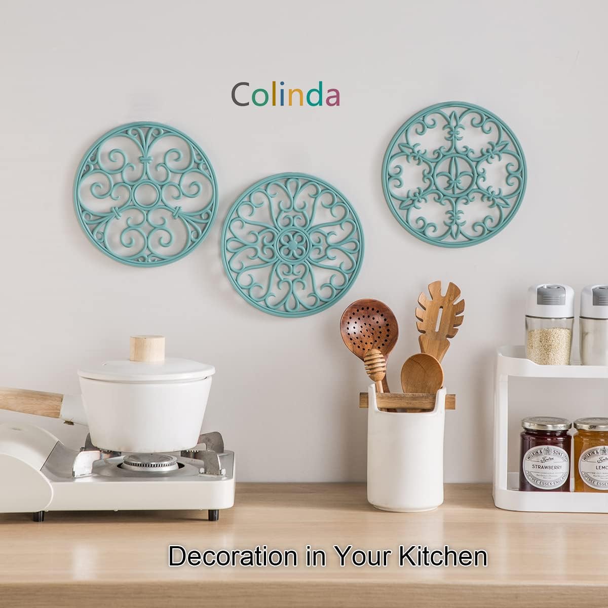 Silicone Trivet Mat - Non-Slip & Heat Resistant Kitchen Pads for Countertops & Table - Trivets for Hot Dishes & Cookware - Pot Holder for Pots & Pans - Pink, Set of 3