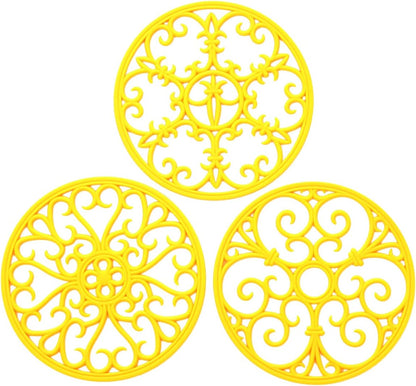 Silicone Trivet Mat - Non-Slip & Heat Resistant Kitchen Pads for Countertops & Table - Trivets for Hot Dishes & Cookware - Pot Holder for Pots & Pans - Pink, Set of 3