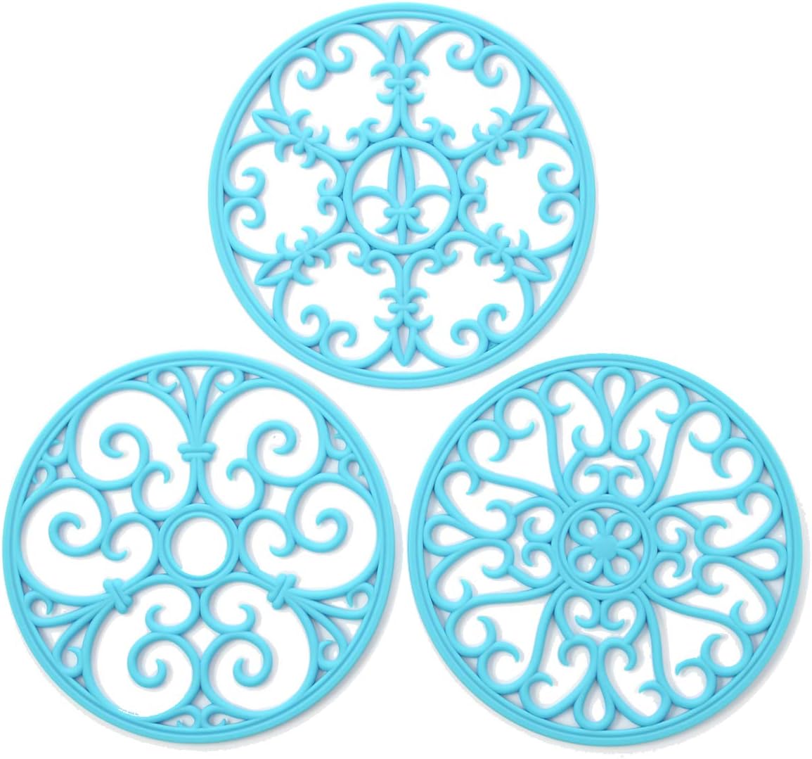 Silicone Trivet Mat - Non-Slip & Heat Resistant Kitchen Pads for Countertops & Table - Trivets for Hot Dishes & Cookware - Pot Holder for Pots & Pans - Pink, Set of 3