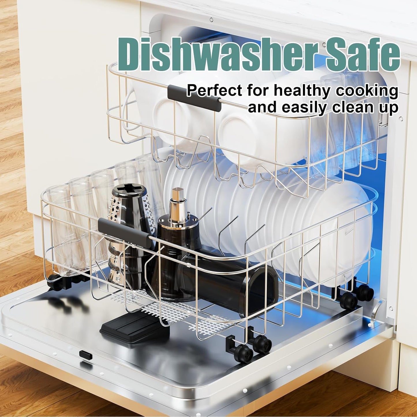 Slicer Shredder Attachment for KitchenAid Stand Mixer | Cheese Grater Attachment for Kitchenaid, Salad Maker, Grinding Powder, Dishwasher Safe with 4 Blades, White