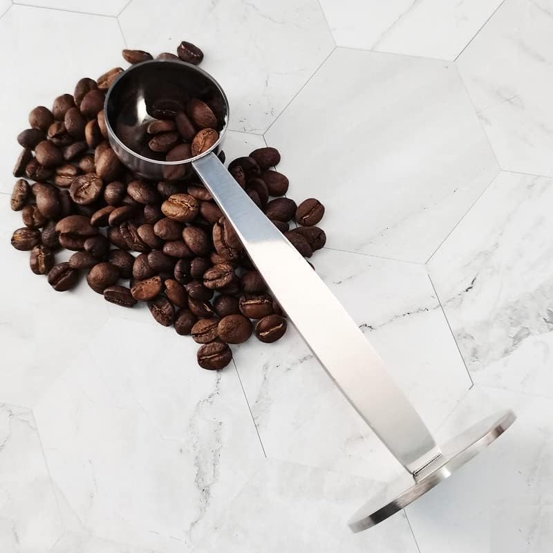 Silver Coffee Scoop Portable Stainless Steel Stand 2 In 1 Coffee Powder Measuring Scoops Tamper Spoon Tools, Coffee, Tea and Espresso, Kitchen and Dining, Coffee Scoops