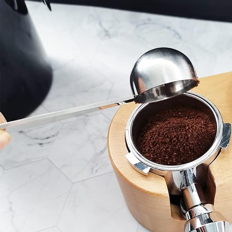 Silver Coffee Scoop Portable Stainless Steel Stand 2 In 1 Coffee Powder Measuring Scoops Tamper Spoon Tools, Coffee, Tea and Espresso, Kitchen and Dining, Coffee Scoops