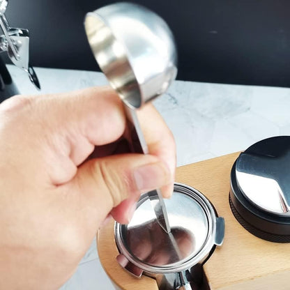 Silver Coffee Scoop Portable Stainless Steel Stand 2 In 1 Coffee Powder Measuring Scoops Tamper Spoon Tools, Coffee, Tea and Espresso, Kitchen and Dining, Coffee Scoops
