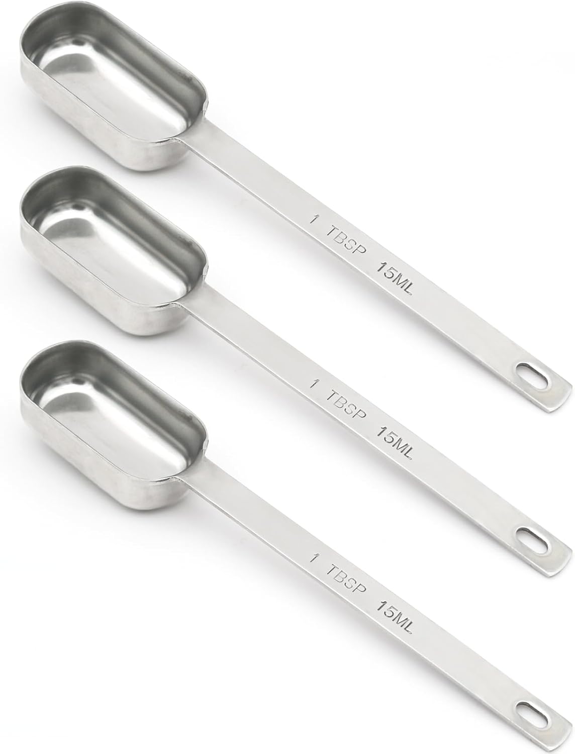 2PCS 1tsp (1/3tbsp, 5ml) Single Measuring Spoon, Stainless Steel Long Handle Individual Teaspoons Only