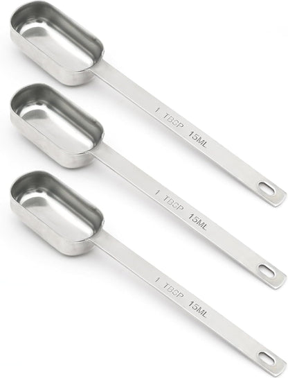 2PCS 1tsp (1/3tbsp, 5ml) Single Measuring Spoon, Stainless Steel Long Handle Individual Teaspoons Only