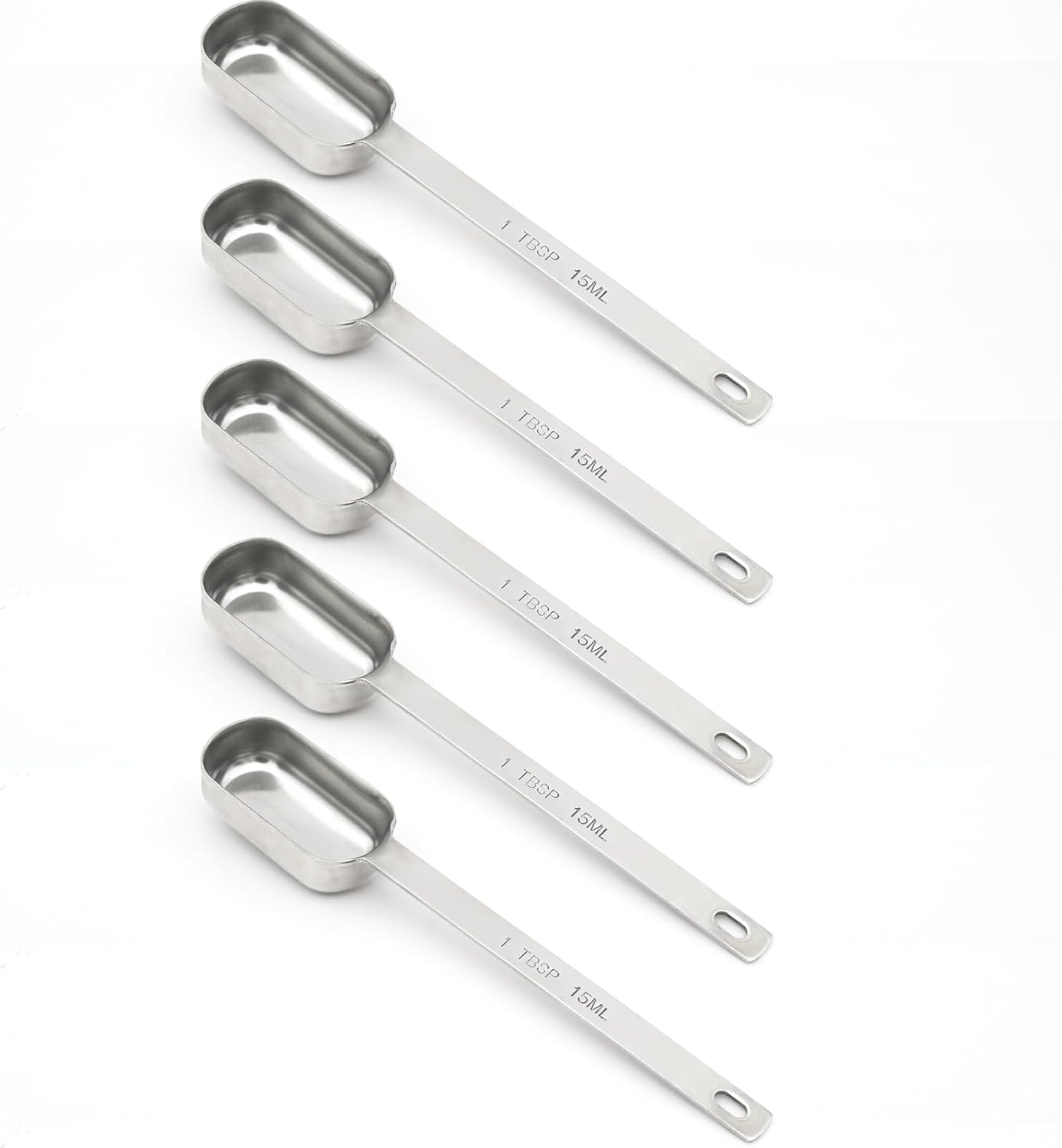 2PCS 1tsp (1/3tbsp, 5ml) Single Measuring Spoon, Stainless Steel Long Handle Individual Teaspoons Only