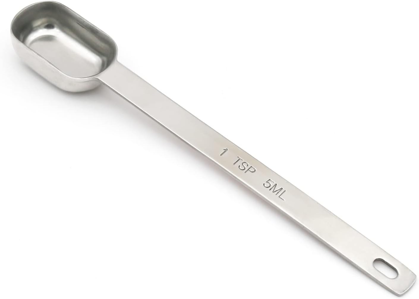 2PCS 1tsp (1/3tbsp, 5ml) Single Measuring Spoon, Stainless Steel Long Handle Individual Teaspoons Only