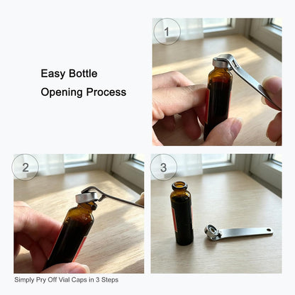 3 Pack Mini Vial Openers - Versatile Stainless Steel Oral Liquid Decappers for Botox, Medicines, and Beverages - Compact and Durable Bottle Opener Tool for Nurses, Pharmacies, and Home Use