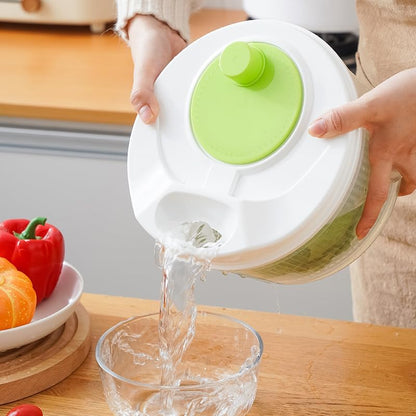 3L Salad Spinner Vegetable Dryer Manual Fruit Washer with Bowl Colander - Veggie Drainer Strainer for Lettuce Spinach