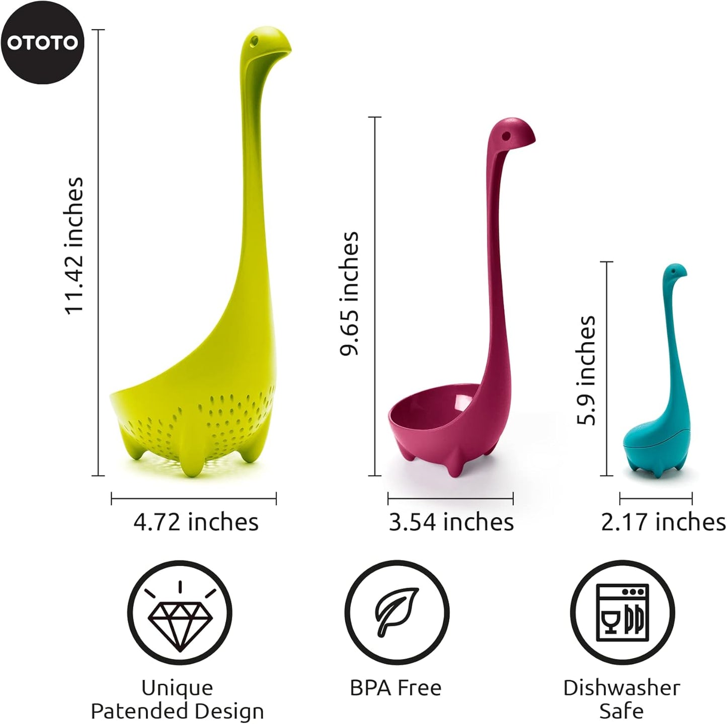 The Original Nessie Ladle - Soup Ladle, Cute Gifts, Funny Kitchen Gadgets, Loch Ness design, Cooking Gifts for Mom - Cute and Practical Kitchen Utensils - Unique Gifts for Women
