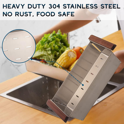 Strictly Sinks Over the Sink Stainless Steel Colander for Workstation Sinks