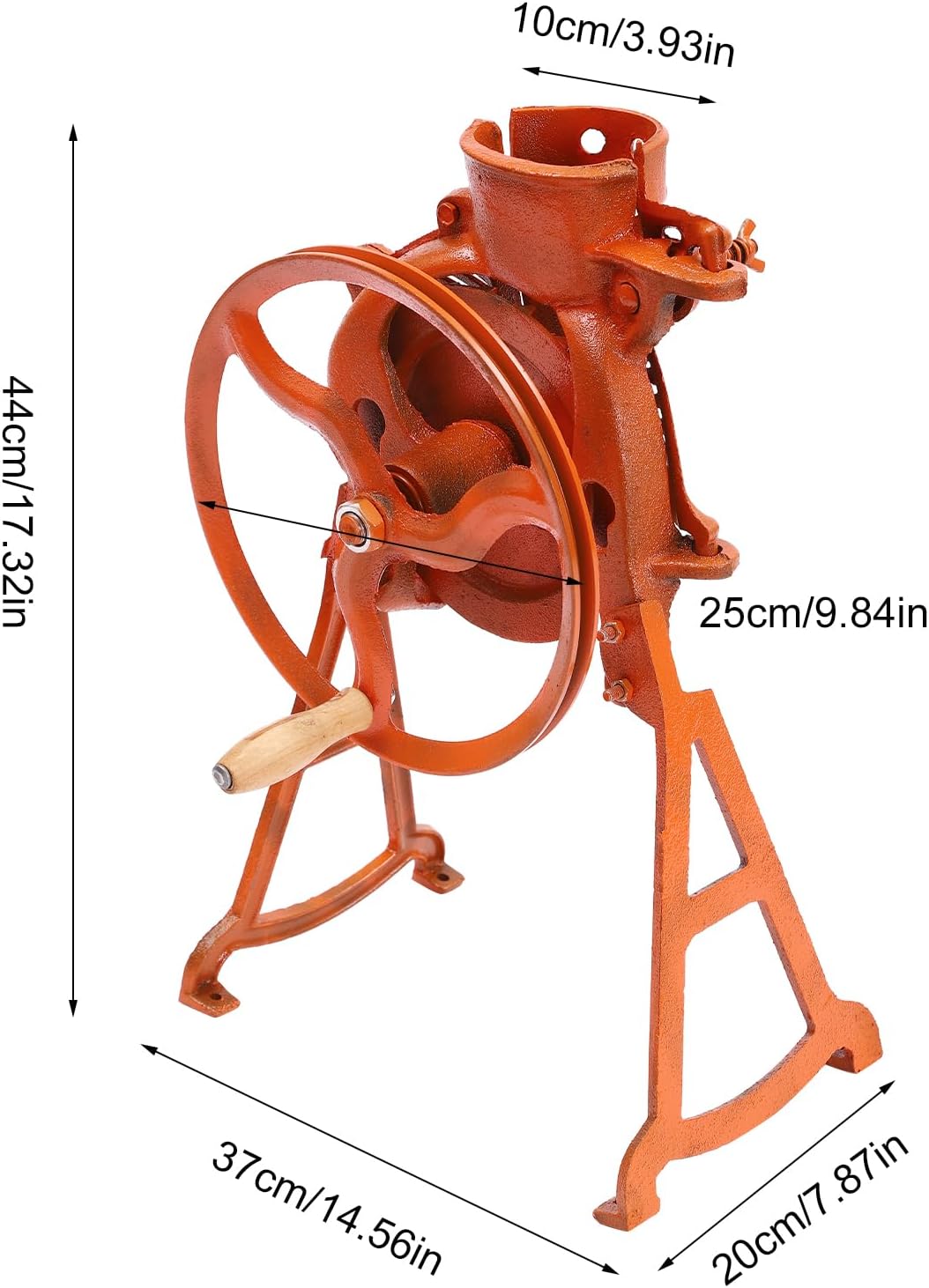 Corn Sheller, Hand Crank & Electric Corn Thresher Peeling Peeler, Corn Cob Stripper Tool with Handle, Manual Dry Corn Shelling Machine for Small Farm and Household Usage (Orange)