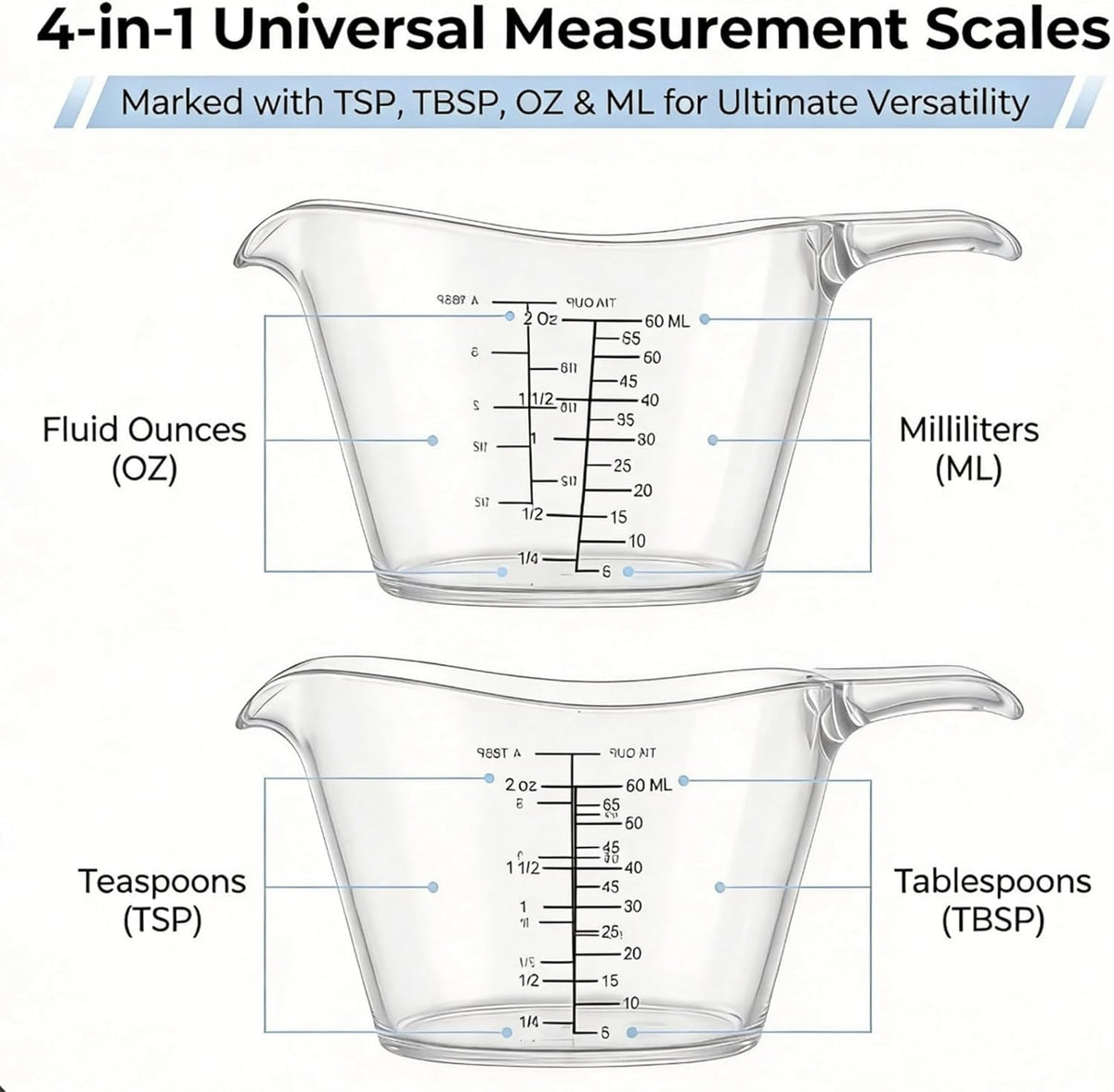 2 oz mini small milliliter measuring cup 1/4 cup acrylic measuring cup
