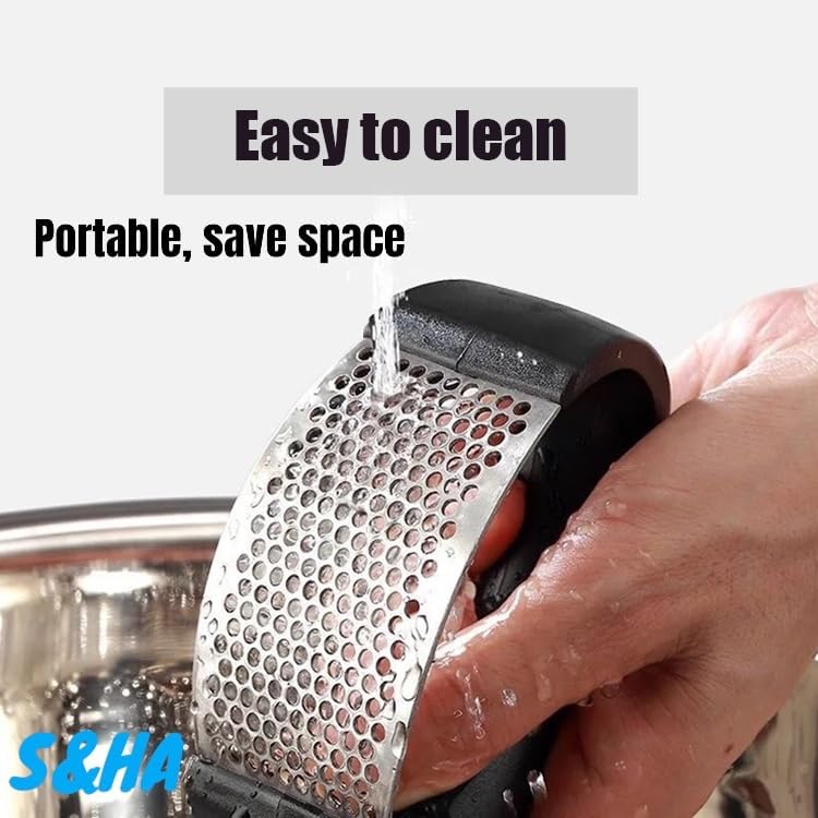 S&HA Stainless Steel Garlic Masher Kitchen Device Household Manual Annular Garlic Press Garlic Grinder New Innovative Garlic Crusher