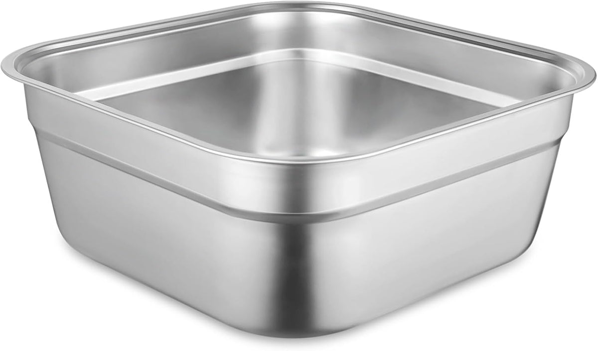 Stainless Steel Washing Up Bowl, Large Multi-Purpose Dish Tub for Sink