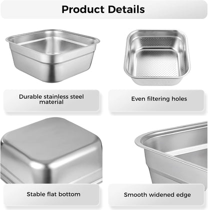 Stainless Steel Washing Up Bowl, Large Multi-Purpose Dish Tub for Sink