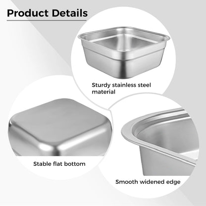 Stainless Steel Washing Up Bowl, Large Multi-Purpose Dish Tub for Sink