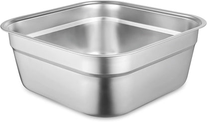 Stainless Steel Washing Up Bowl, Large Multi-Purpose Dish Tub for Sink