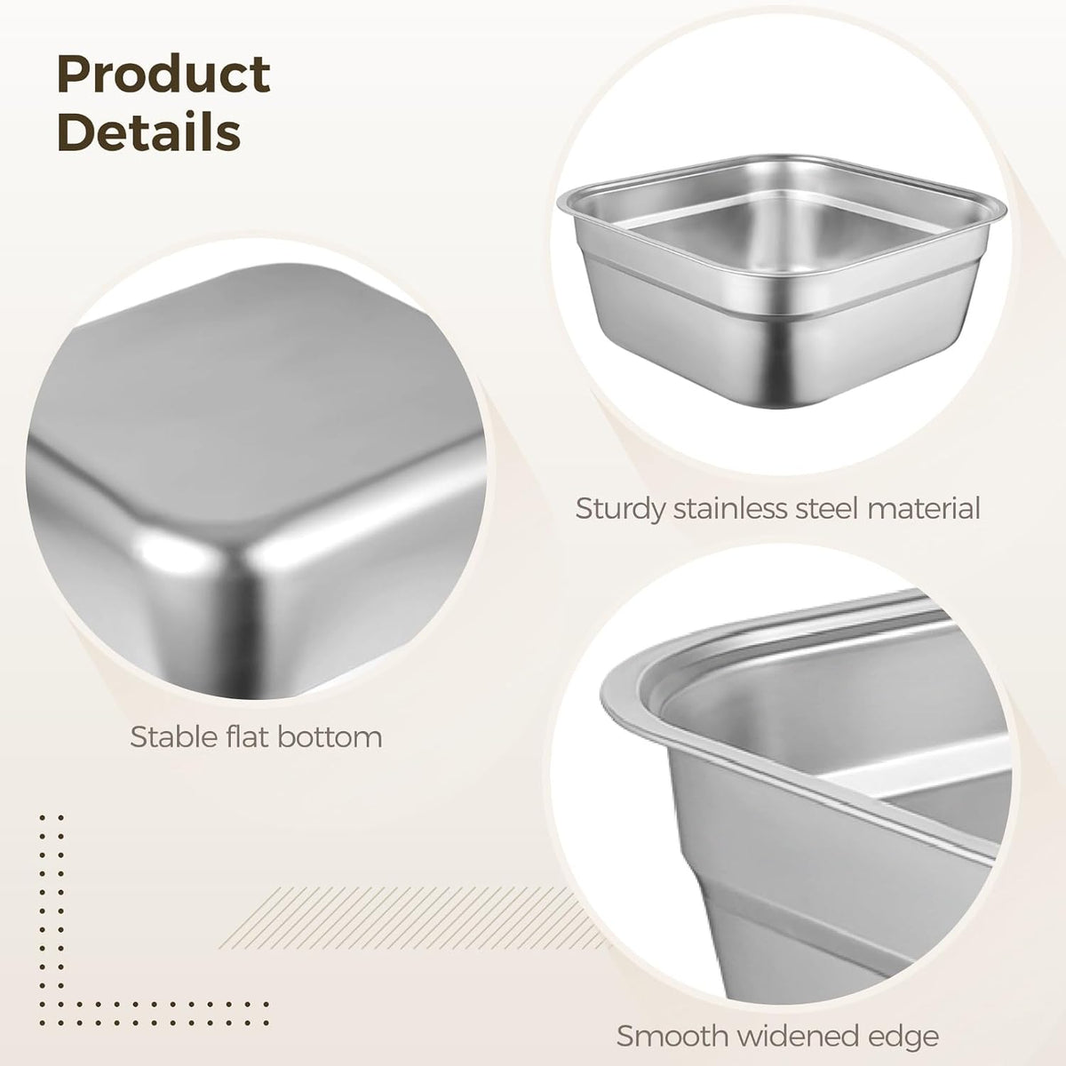 Stainless Steel Washing Up Bowl, Large Multi-Purpose Dish Tub for Sink
