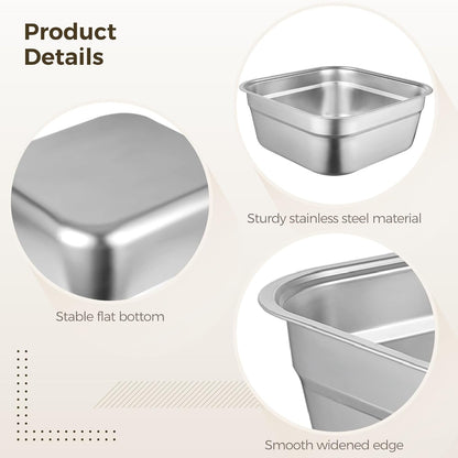Stainless Steel Washing Up Bowl, Large Multi-Purpose Dish Tub for Sink
