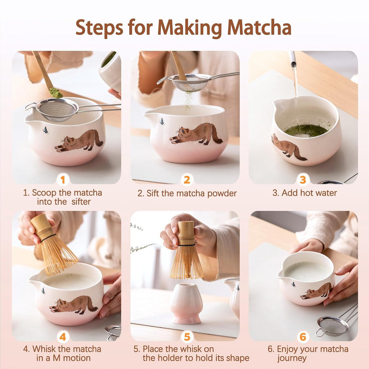 Matcha Set, 17 OZ Matcha Bowl, Matcha Kit for Matcha Lovers.