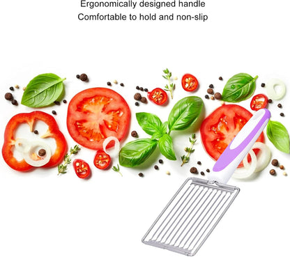 Luncheon Meat Cutter,Stainless Tomato Slicer Fruits Cutter Luncheon Meat Slicer with Handle Cheese Boiled Egg Ham Tomato Serrated Slicing Knife