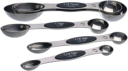 Magnetic Measuring Spoons, Set of 5 – Black, Easy to Store with Magnetic Design (Rose Gold)