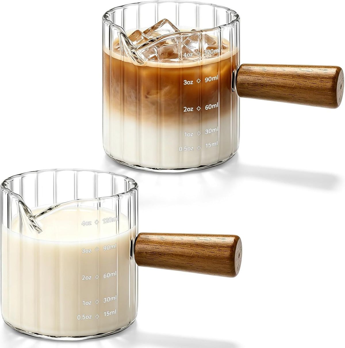 2Pcs Espresso Cups 4oz, V-Spout Espresso Shot Cups, Coffee Accessories/Gift