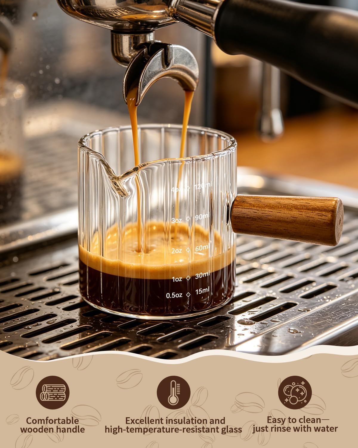 2Pcs Espresso Cups 4oz, V-Spout Espresso Shot Cups, Coffee Accessories/Gift