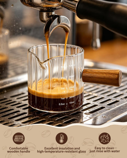 2Pcs Espresso Cups 4oz, V-Spout Espresso Shot Cups, Coffee Accessories/Gift