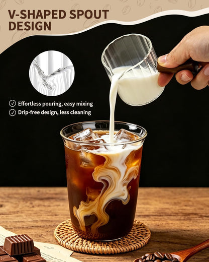 2Pcs Espresso Cups 4oz, V-Spout Espresso Shot Cups, Coffee Accessories/Gift
