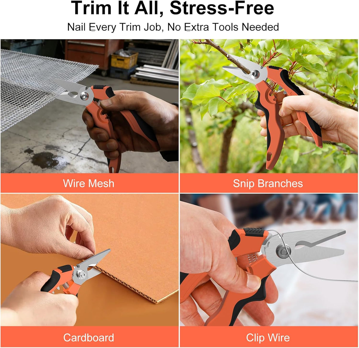 Tin Snips - Stainless Steel Utility Scissors, Wire Cutters Heavy Duty