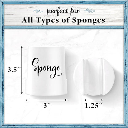 Sponge Holder for Kitchen Sink - Rustic Farmhouse Home & Kitchen Decor - White Ceramic