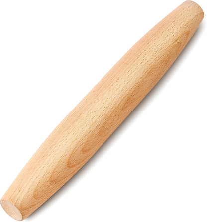 French Rolling Pin for Baking - 7.9 Inches Beech Wood Tapered Rolling Pin Dough Roller for Pizza Dough, Pie Crust Cookie Fondant Dumpling