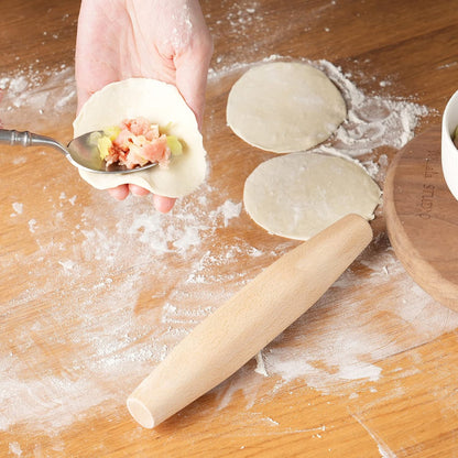 French Rolling Pin for Baking - 7.9 Inches Beech Wood Tapered Rolling Pin Dough Roller for Pizza Dough, Pie Crust Cookie Fondant Dumpling