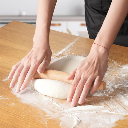 French Rolling Pin for Baking - 7.9 Inches Beech Wood Tapered Rolling Pin Dough Roller for Pizza Dough, Pie Crust Cookie Fondant Dumpling