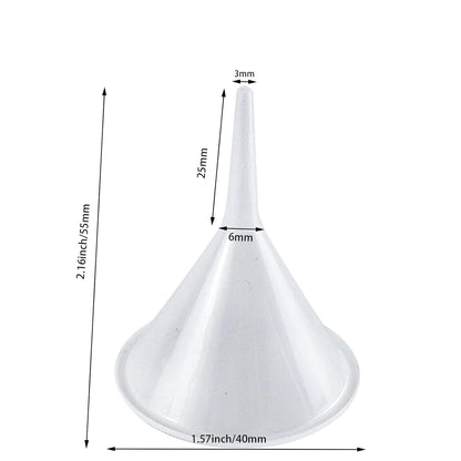 Mini Funnel 10 Pcs Kitchen Use Funnels Small Narrow Neck Plastic Urn Filling Tool for Lab Bottle,Sand Painting,Perfume,Spice,Powder,Essential Oil,Kitchen Food Grade Plastic,Water Bottle