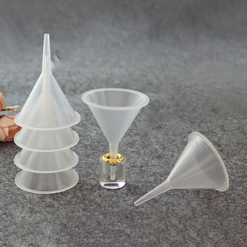 Mini Funnel 10 Pcs Kitchen Use Funnels Small Narrow Neck Plastic Urn Filling Tool for Lab Bottle,Sand Painting,Perfume,Spice,Powder,Essential Oil,Kitchen Food Grade Plastic,Water Bottle