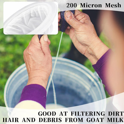 4 Pieces 200 Mesh Strainer, Nylon Straining for 5 Inch Kitchen Funnels Reusable Easy to Clean Food Filter Strainer for Cooking Oil Milk Juice Wine Cheese Whey Grease Coffee grease filter Chia Seeds