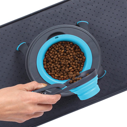 Popware for Pets Collapsible Klip Scoop, 3-in-1 Pet Food Scoop, Measuring Cup and Bag Clip, 1/2 Cup Capacity, Pink