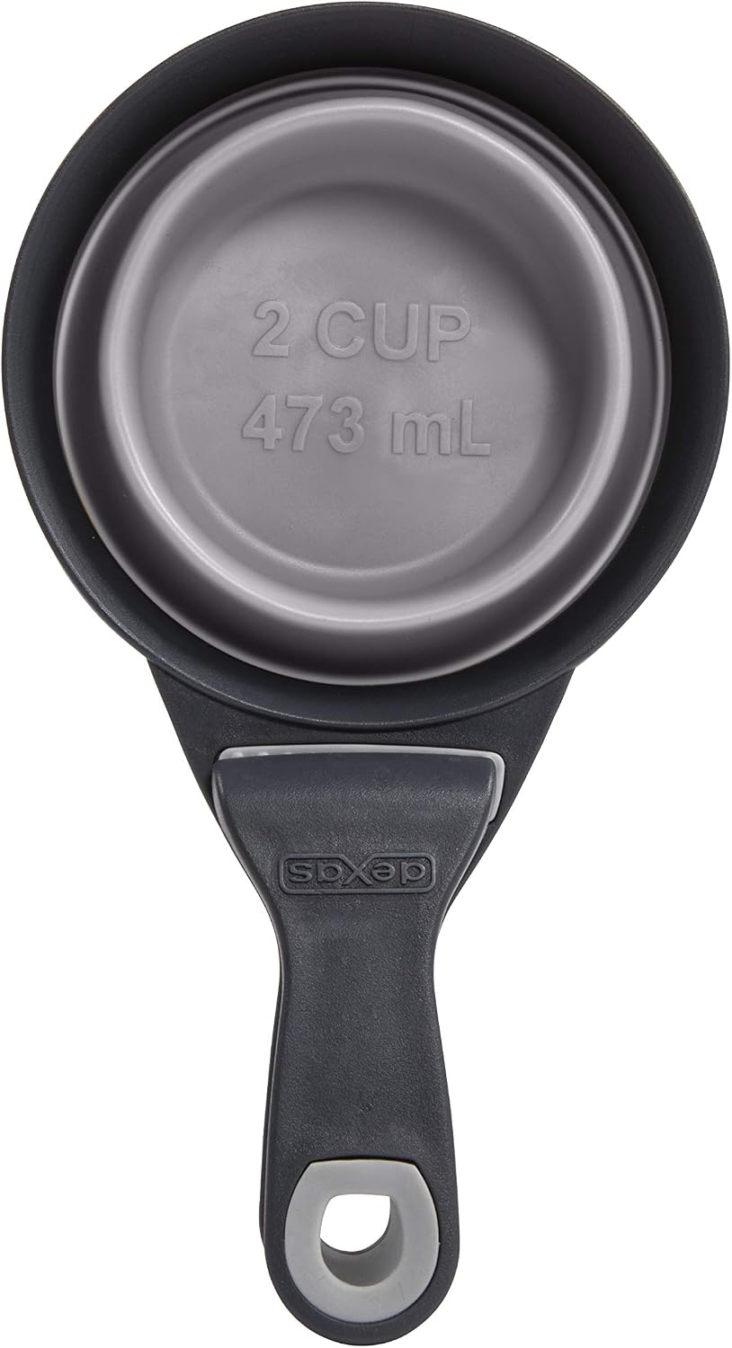 Popware for Pets Collapsible Klip Scoop, 3-in-1 Pet Food Scoop, Measuring Cup and Bag Clip, 1/2 Cup Capacity, Pink