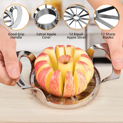 Apple Slicer and Corer,12 Blades Stainless Steel Apple Corer