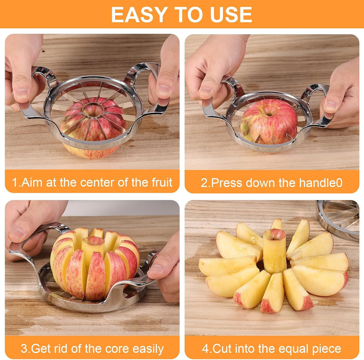 Apple Slicer and Corer,12 Blades Stainless Steel Apple Corer