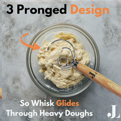 The Danish Dough Whisk & Scoop & Dust Flour Sifter Duster Set (2pcs)