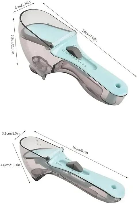 2Pcs Measuring Spoon Set, Adjustable, Dual Cup Design for Flour and Sugar, Kitchen Baking Tool/set for Dry/Liquid Ingredients & Pet Food
