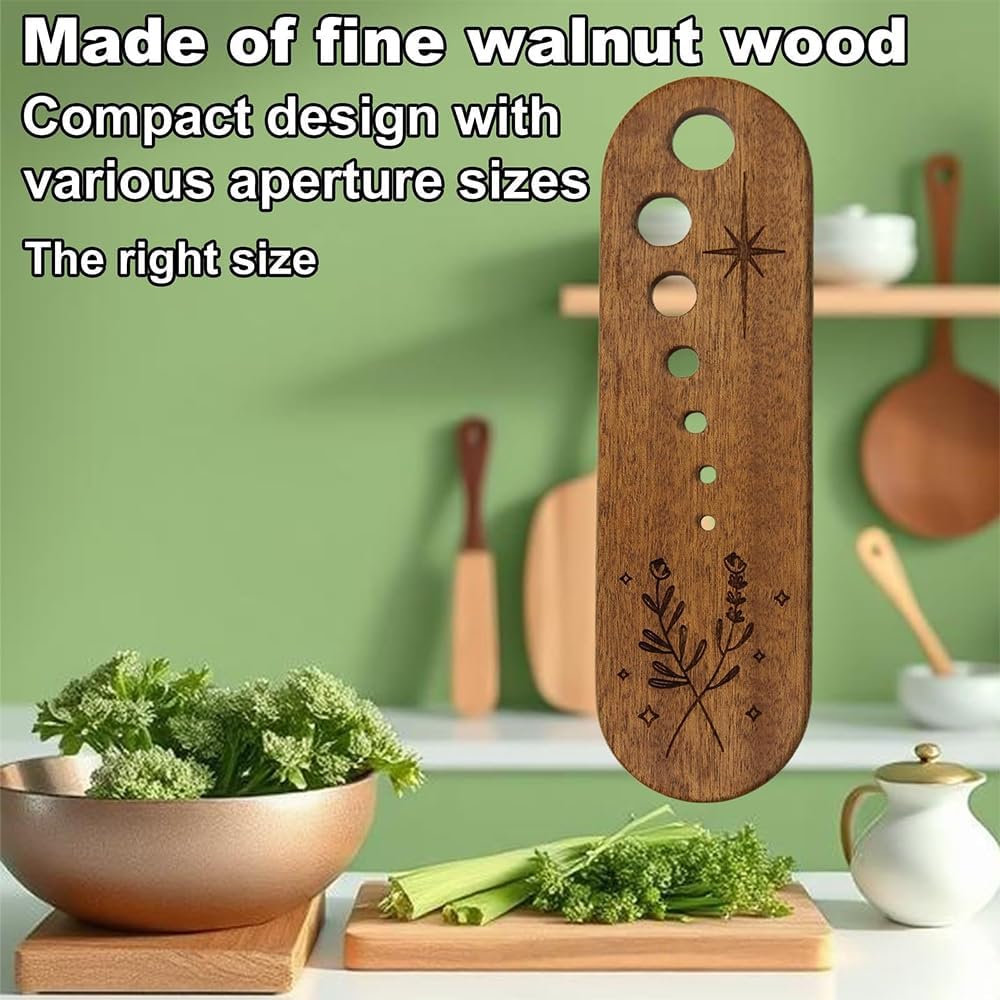 Herb Stripper, Wooden Vegetable Leaf Separator, Kitchen Herbs Leaf Stripping Tool, Exquisite Herb Stripper Bowl Gifts for the Kitchen Suitable for Home Use & Chefs