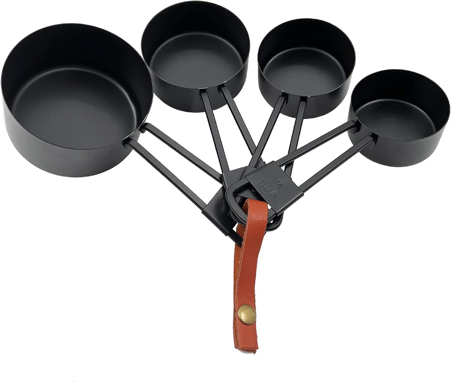 Gold Measuring Cups and Spoons Set, 8 PCS Metal Measuring Cups and Stainless Steel Measuring Spoons Set for Kitchen