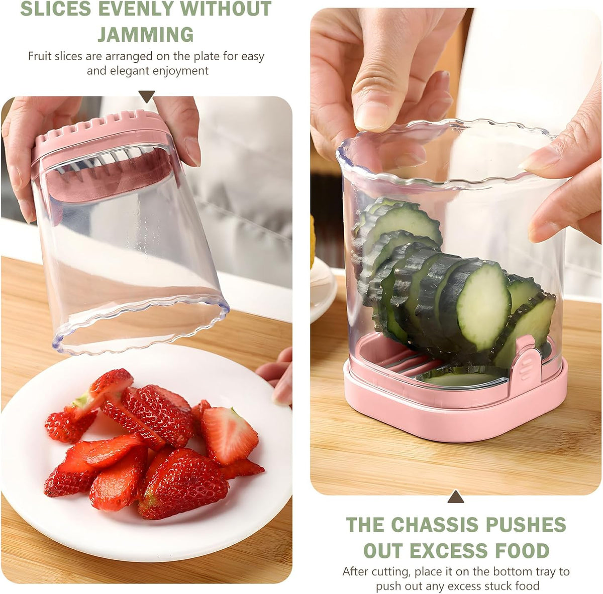 2-in-1 Strawberry Huller with Strawberry Slicer Set，StrawberryCutter，StrawberryCorer Tool，2 Pack (Color-B)
