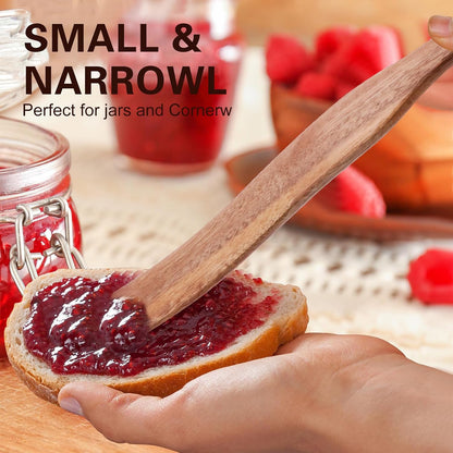 Spurtle for Sourdough Starter, Mixing, dough whisk, Reaching Bottom of Jar, Natural from High Moist Resistance Teak, wooden bread making tools, NonStick Cookware